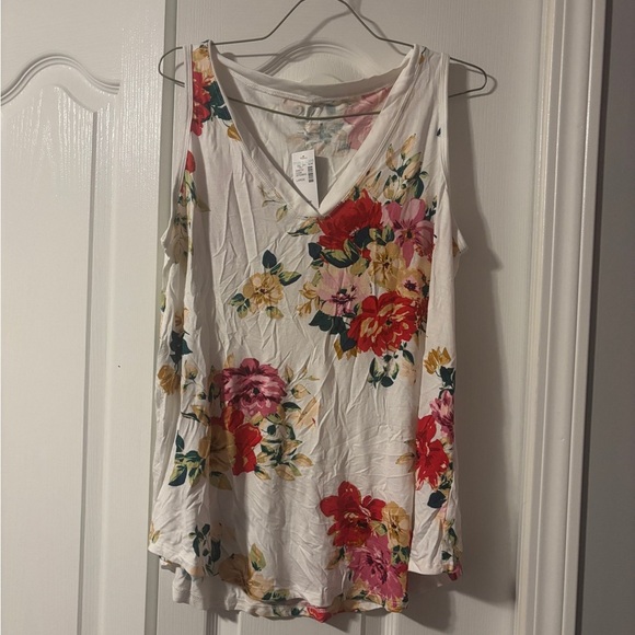 NWT 24/7 by Maurices Pink and White Fitted Sleeveless Tank Top - Picture 2 of 5